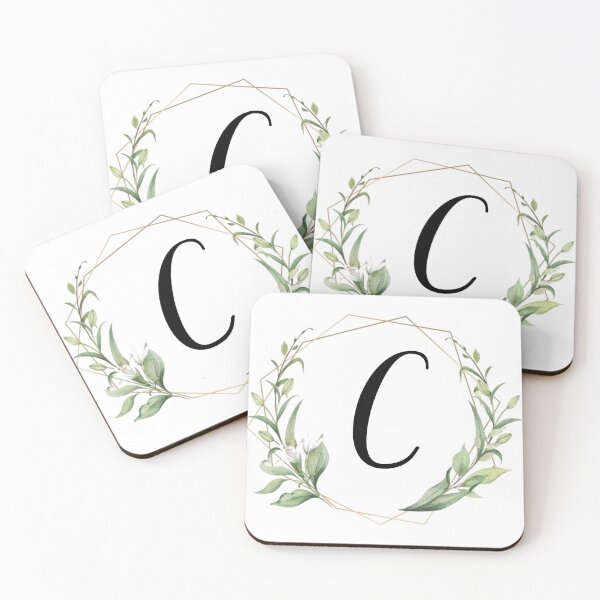 Item preview, Golden frame monogram with laurels letter C designed and sold by JustSeasons.