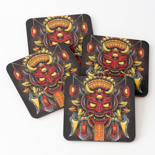 Item preview, Japanese Oni Demon Mask - Demon with Ornament designed and sold by Lunovity Labs.