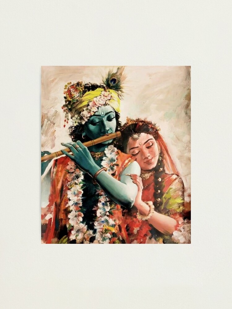 Radha Krishna Water Painting Photographic Print