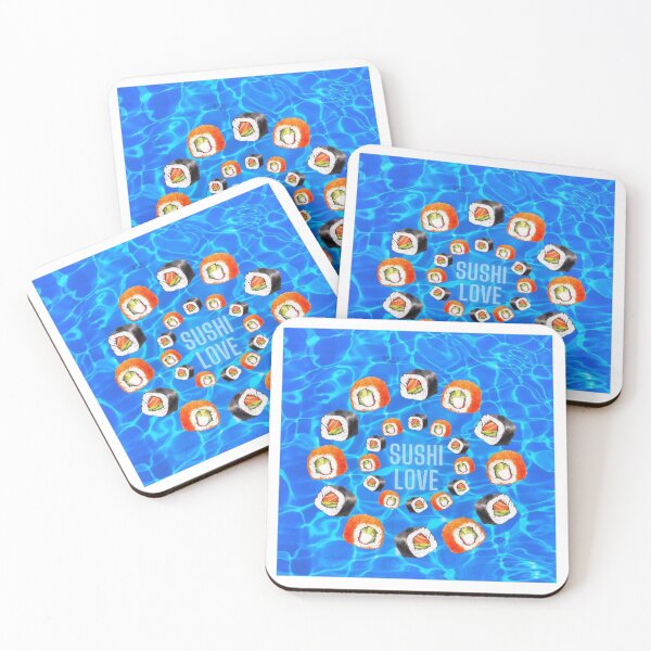 Item preview, sushi love design on a blue fond designed and sold by Mariocii.