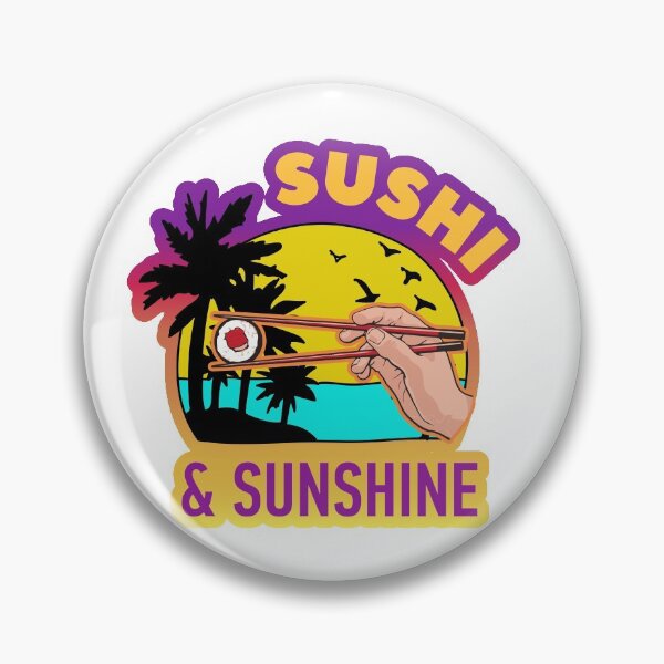Item preview, Sushi And Sunshine Vintage Sunset Summer Beach Food designed and sold by DarrriaDesign.