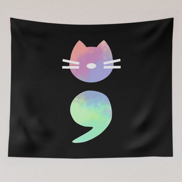 Item preview, Pastel Semicolon Cat designed and sold by SparkSnaps.