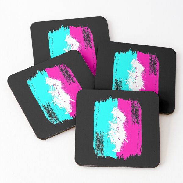 Item preview, White Samurai In A Turquoise And Pink Frame designed and sold by Paulina Vanlife.