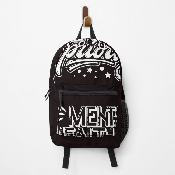 Item preview, Mental Health Support - Mental health is a priority - lettering Black & White Quote Saying Text designed and sold by WearWolfDesigns.