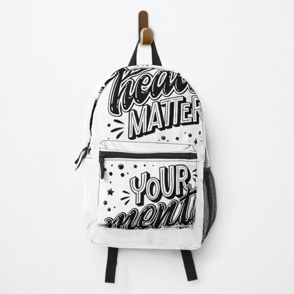 Item preview, Mental Health Support - Your Mental Health Matters - Hand Drawn Lettering Black & White Quote Saying Text Clear designed and sold by WearWolfDesigns.