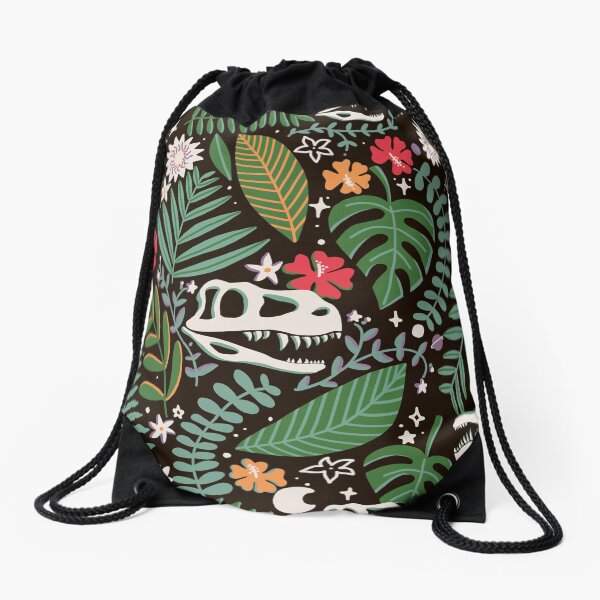 Item preview, Imprimé dinosaure tropical T Rex - Multi noir et rouge designed and sold by TheCurioTable.