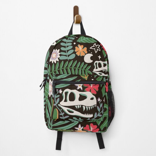 Item preview, T Rex Tropical Dinosaur Print - Black & Red Multi designed and sold by TheCurioTable.