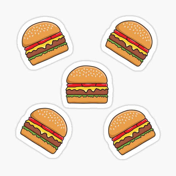 Burger Sticker for Sale by genewaldesign