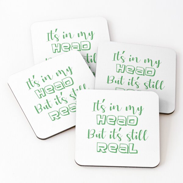 Item preview, it's in my head but it's still real - green mental health awareness designed and sold by introvertcafe.