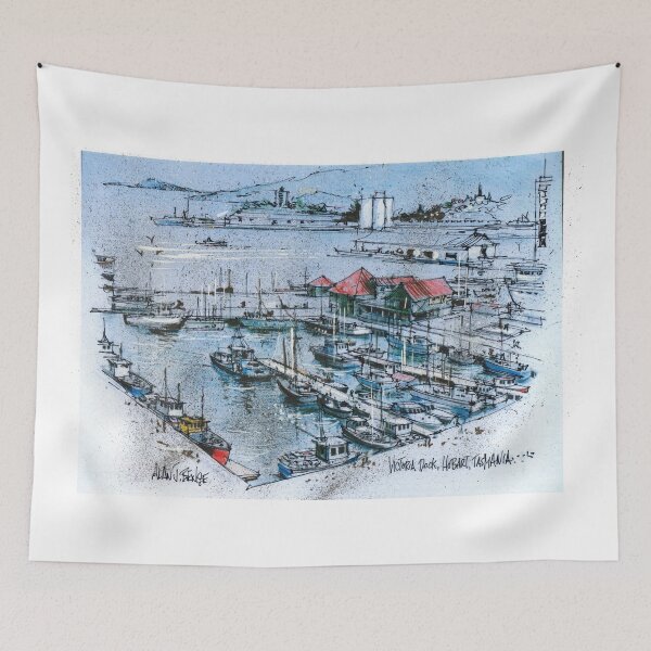 Item preview, Artist sketch of Victoria Docks, Hobart, Tasmania designed and sold by Al Benge.