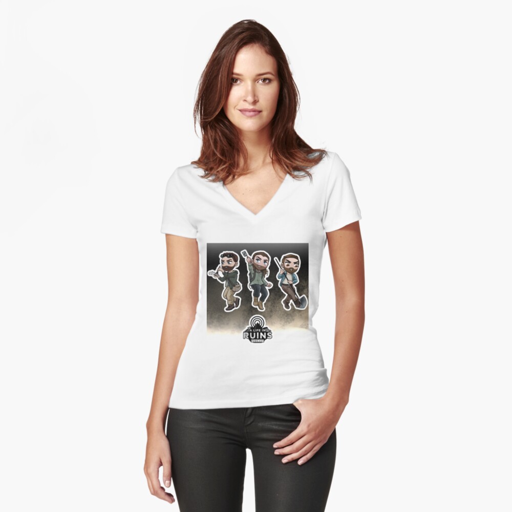 Item preview, Fitted V-Neck T-Shirt designed and sold by Alifeinruins.