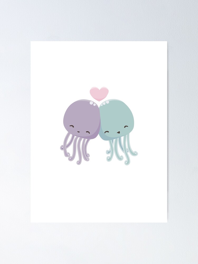 Kawaii cute jellyfish love | Poster