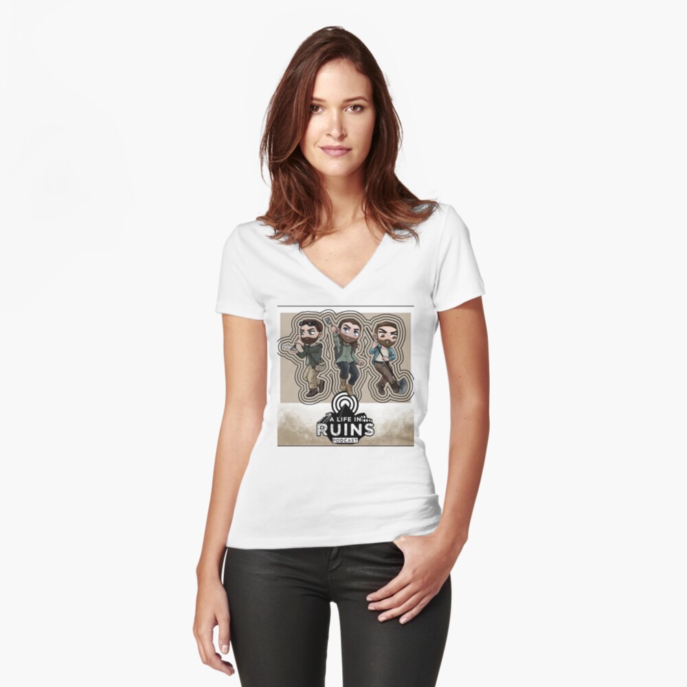 Item preview, Fitted V-Neck T-Shirt designed and sold by Alifeinruins.