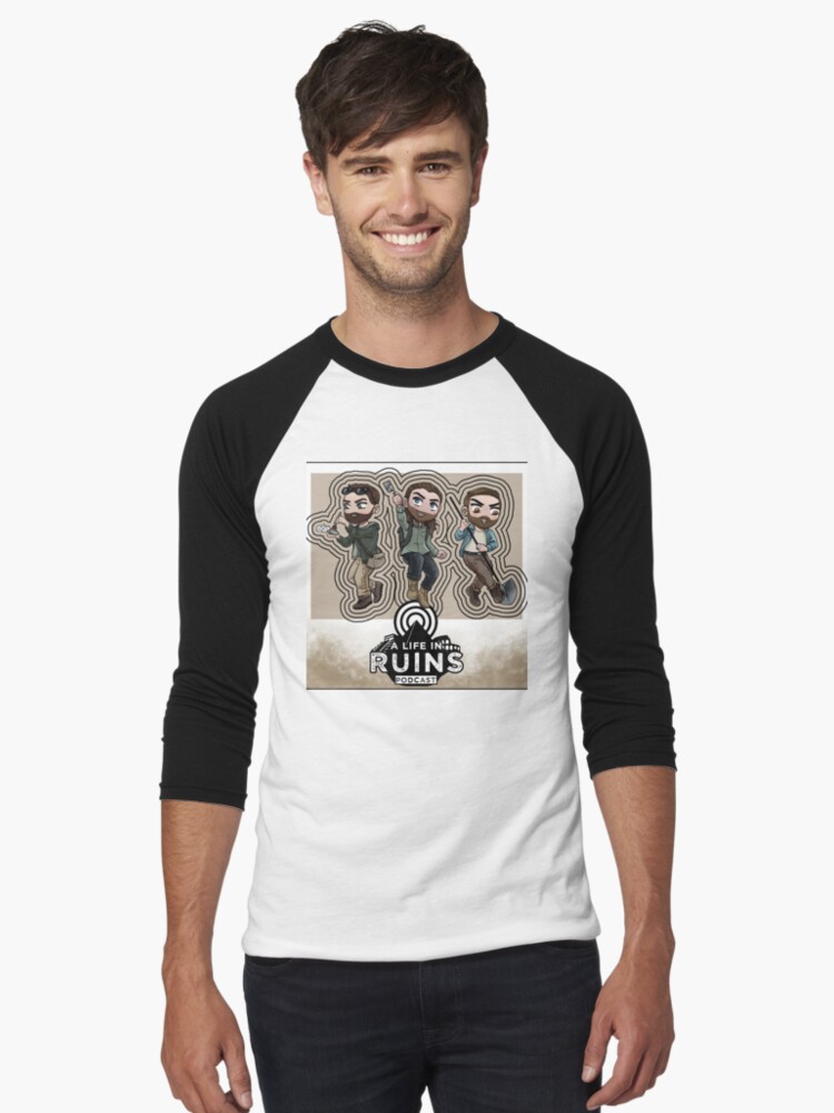 Thumbnail 1 of 3, Baseball ¾ Sleeve T-Shirt, A Life in Ruins Guys (Brown Gradient) designed and sold by Alifeinruins.