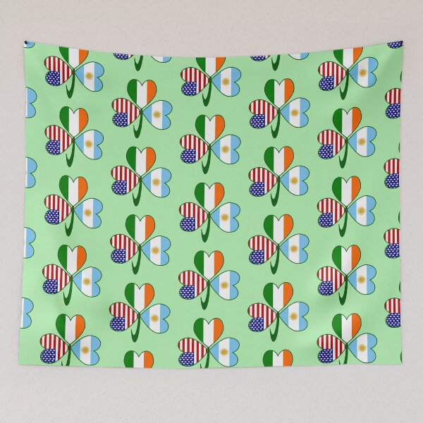 Item preview, Argentina Ireland USA Shamrock Flags designed and sold by AuntieShoe.