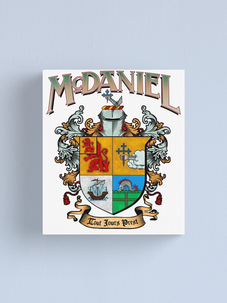 "McDaniel family crest / heraldic shield / coat of arms" Canvas Print