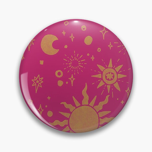 Item preview, Celestial Sun Moon Stars 90s Inspired - Magenta designed and sold by TheCurioTable.