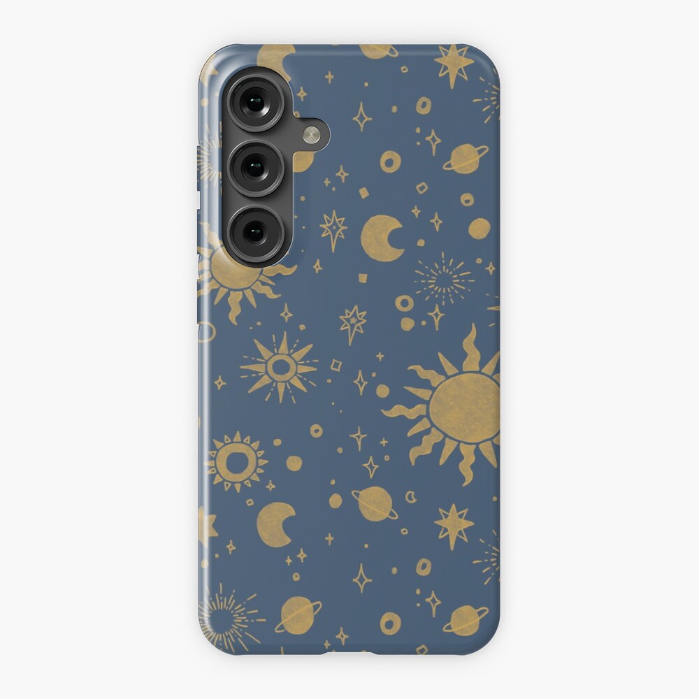 Celestial Sun Moon Stars 90s Inspired Navy Blue