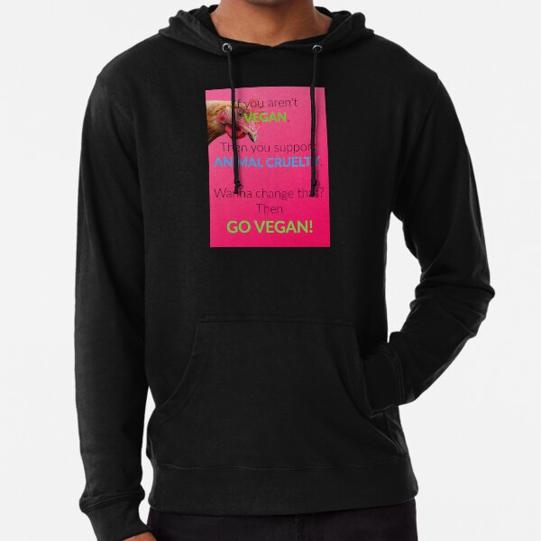 Adult Novelty Hoodie Peace Love Vegan Stop animal Cruelty