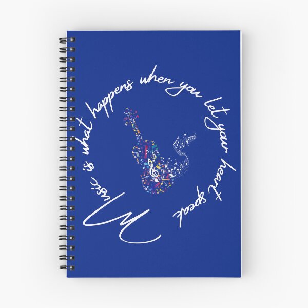 Item preview, Music is what happens when you let your heart speak- musical violin notes design White on dark designed and sold by BeautifullyU.
