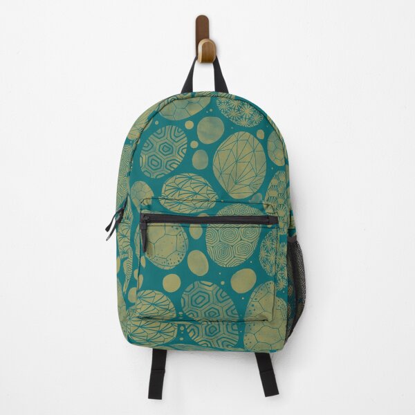 Item preview, Carapace Abstract Turtle + Tortoise Shell Print - Dark Teal designed and sold by TheCurioTable.