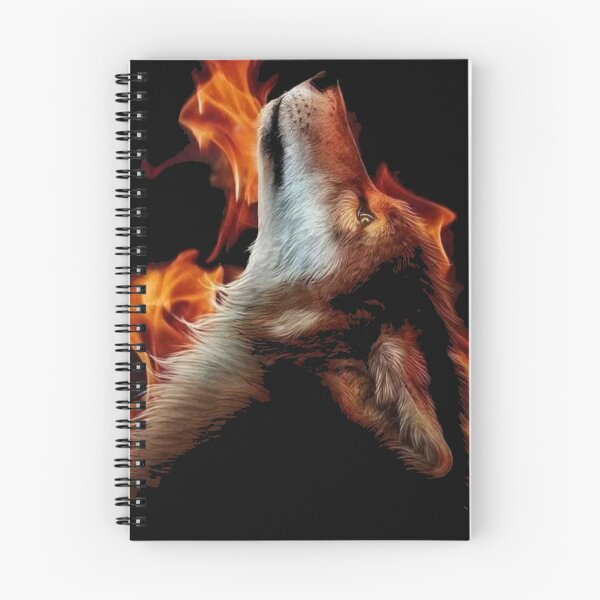 Item preview, Fire wolf howling to the moon designed and sold by slashrose4ever.