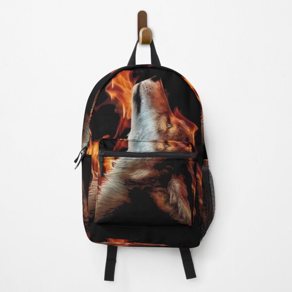 Item preview, Fire wolf howling to the moon designed and sold by slashrose4ever.