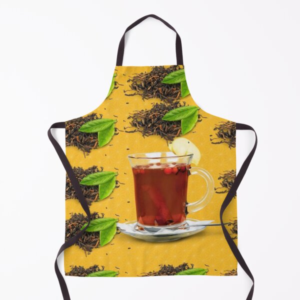 Item preview, A cup of tea in the midlle of leaves on a yeloow fond designed and sold by Mariocii.