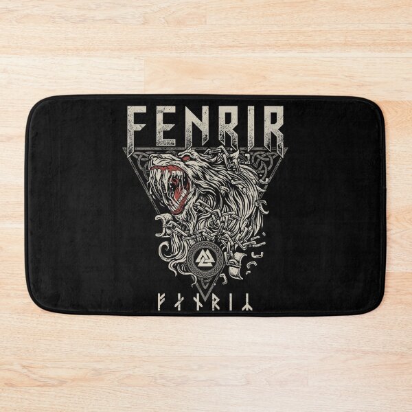 Item preview, Wolf Fenrir Futhark Runes Ragnarok Norse Viking Mythology Valknut Knotwork  designed and sold by BluePagan.