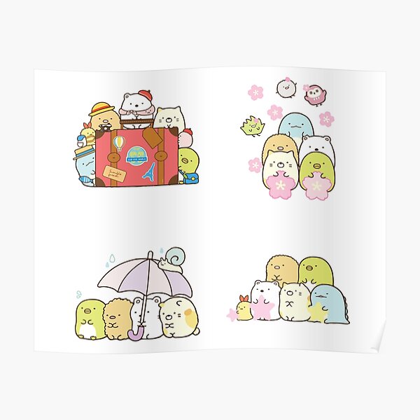 Sumikko Gurashi And Patterns Two Poster By Kidzo Redbubble