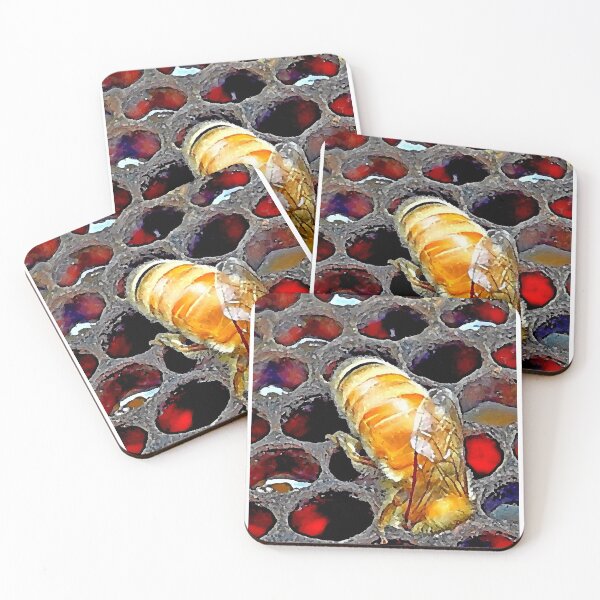 Item preview, Cabeza de insecto abeja en peine de polen designed and sold by slowboy.