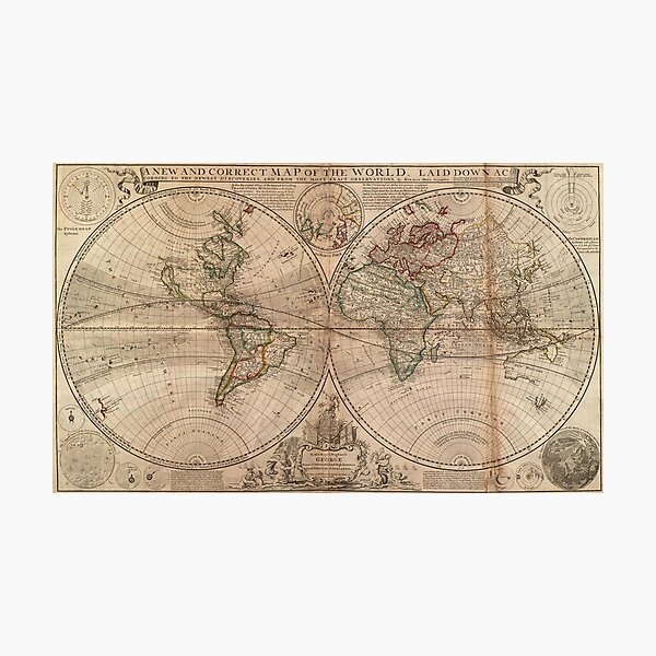 Item preview, Vintage Map of The World (1709) designed and sold by BravuraMedia.