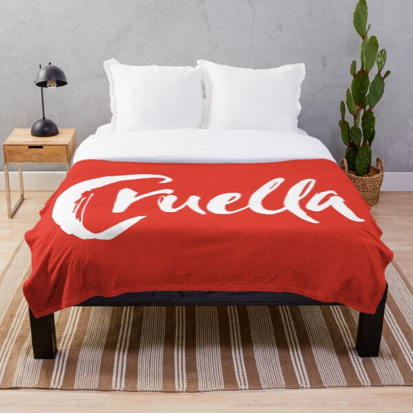 Cruella in white and red Throw Blanket