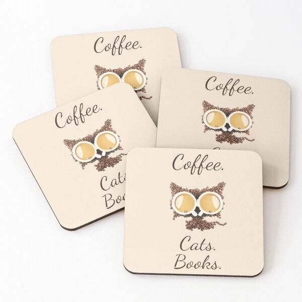 Item preview, Coffee. Cats. Books. designed and sold by LoudLizzy.