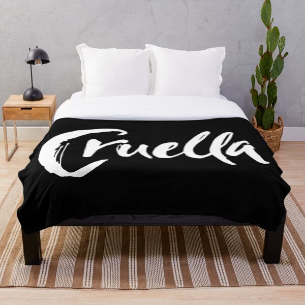 Cruella in black and white Throw Blanket