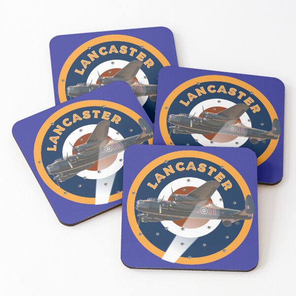 Item preview, Lancaster Bomber in a searchlight beam being strafed by anti aircraft Fire in RAF roundel  designed and sold by ajtechdesigns.