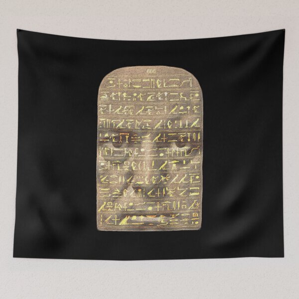 Item preview, Back of the Stele of revealing text in gold over Aleister Crowley’s face designed and sold by DotorEaon.