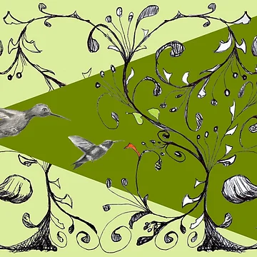 Artwork thumbnail, Graphite Finds Ink Vine In Digital Realm by michaelasamples