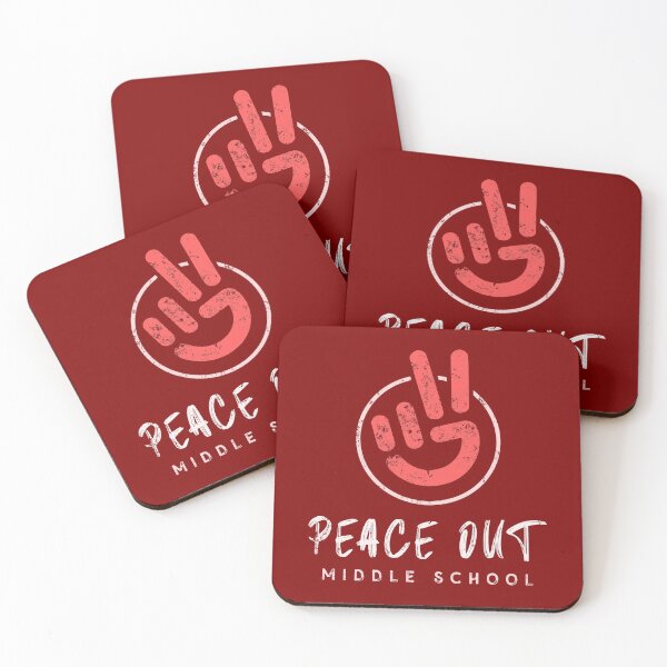 Item preview, Peace Out Middle School - Pink designed and sold by PrairieGrouse.