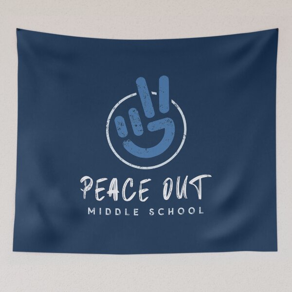 Item preview, Peace Out Middle School - Blue designed and sold by PrairieGrouse.