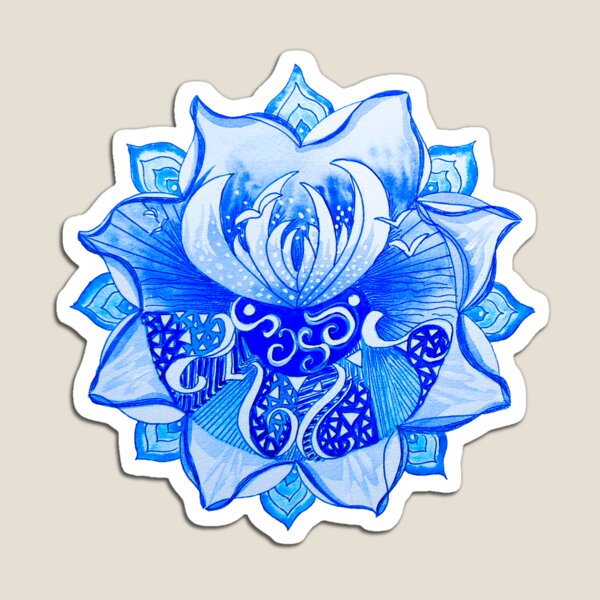 Blue Lotus Mandala Magnet