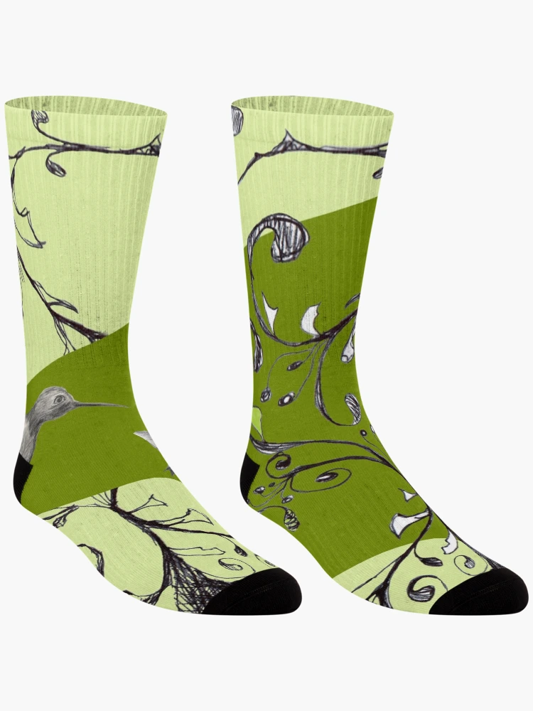 Thumbnail 3 of 5, Socks, Graphite Finds Ink Vine In Digital Realm designed and sold by michaelasamples.
