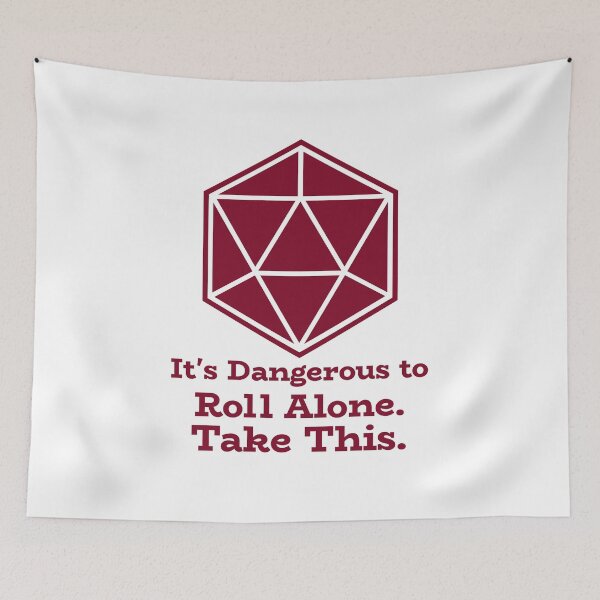 Item preview, It's Dangerous To Go Alone, Roll This, d10 D&D Joke designed and sold by SquishStitches.