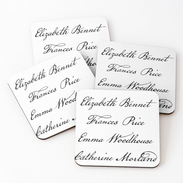 Item preview, Elinor Dashwood Elizabeth Bennet Frances Price Emma Woodhouse Catherine Morland Anne Elliot - Black Typeface designed and sold by Floralife.