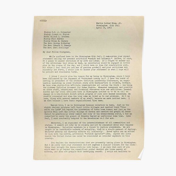 Letter from Birmingham Jail Poster