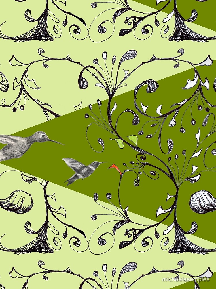 Thumbnail 3 of 3, Scarf, Graphite Finds Ink Vine In Digital Realm designed and sold by michaelasamples.
