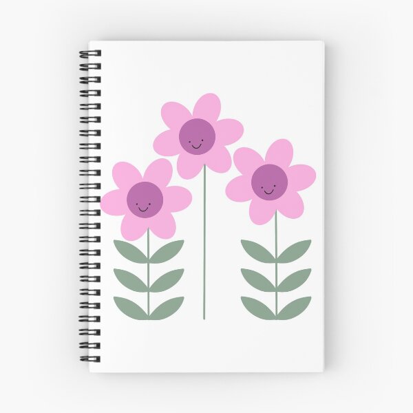 Item preview, Happy Pink Spring Flowers Retro MCM Mid Century Modern Happy Faces designed and sold by Orchyd.