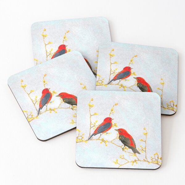 Item preview, Scarlet Tanagers in Spring designed and sold by FineArtography.
