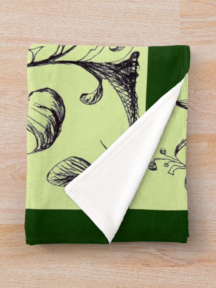 Thumbnail 3 of 6, Throw Blanket, Graphite Finds Ink Vine In Digital Realm designed and sold by michaelasamples.