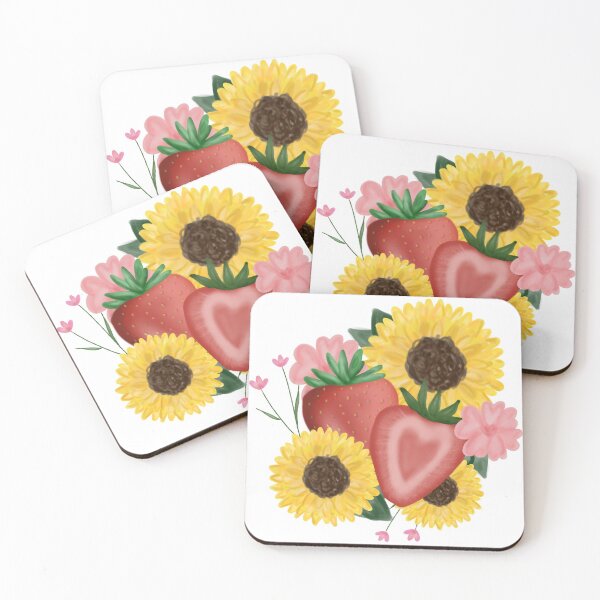 Item preview, Strawberry Sunflower Floral Arrangement designed and sold by Mvillstyles.
